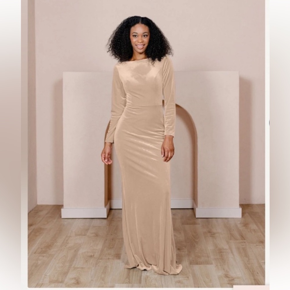 Revelry Gemma gold formal dress size 8